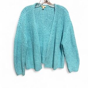 Talbots Teal Open-Front Cardigan